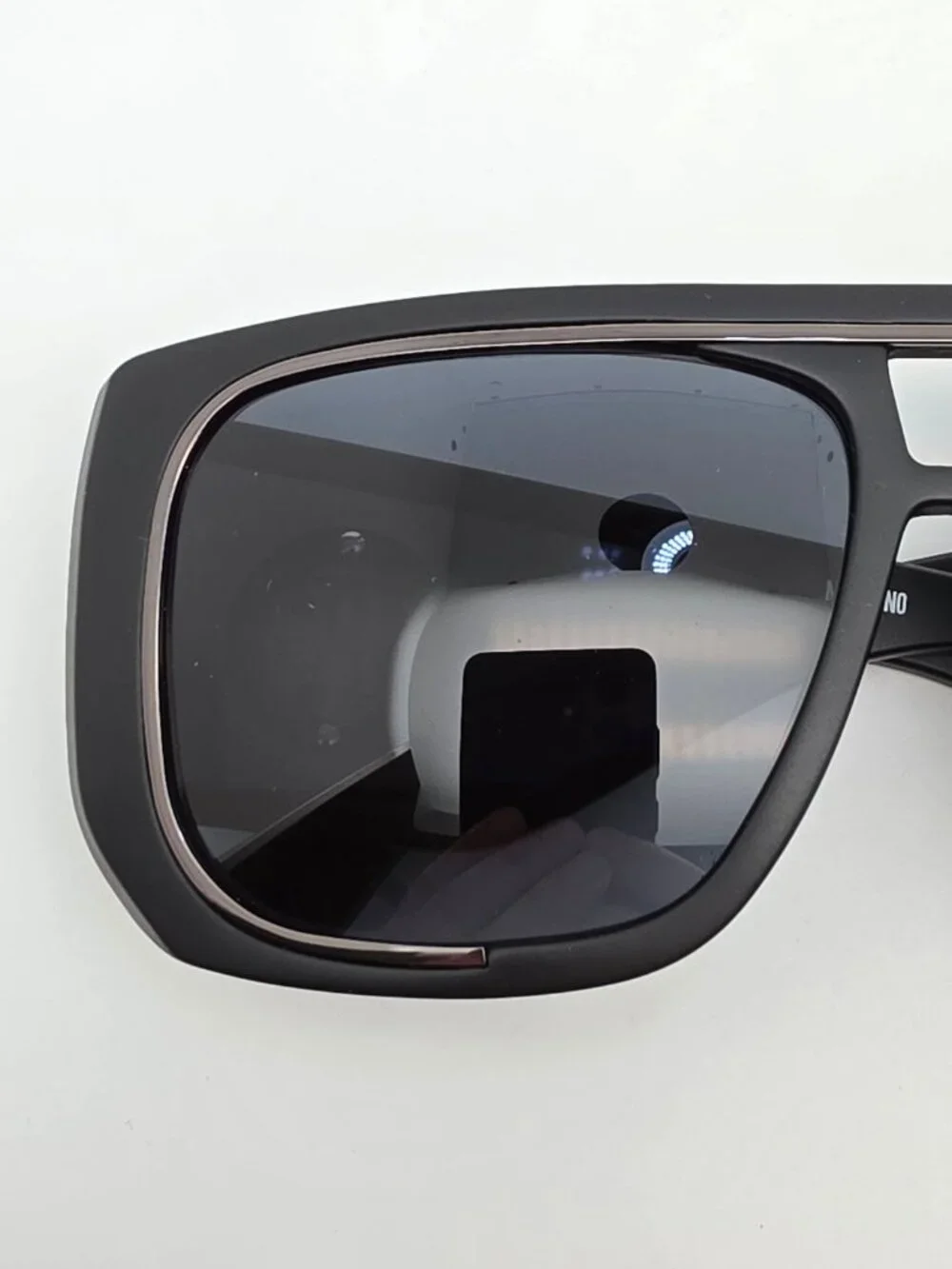 Moschino MOS021 Matte Black Frame Grey Lens Oversized Aviator Sunglasses w/ Case